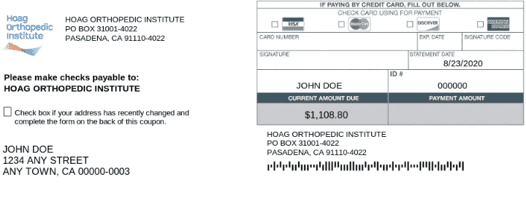 HOI invoice for billing